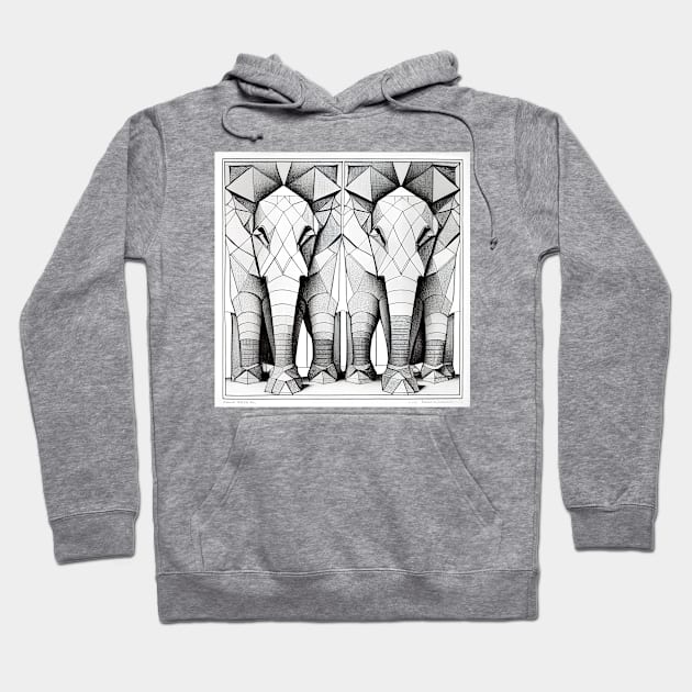 Geometric Elephants 3 Hoodie by LukeMasters